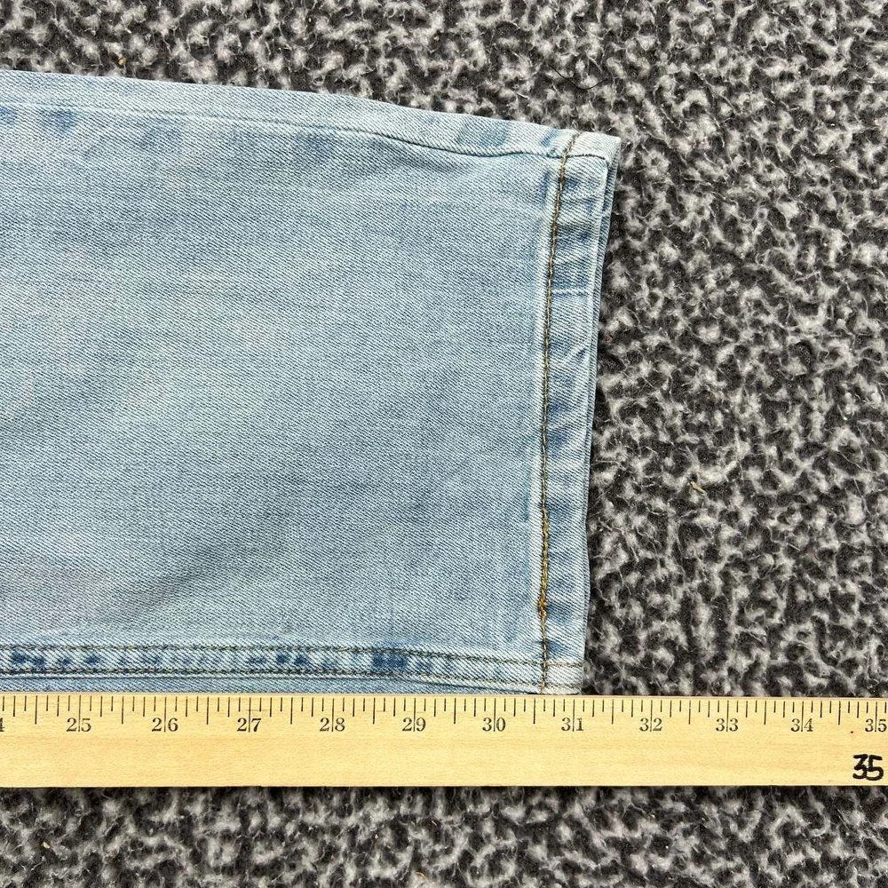 Levis 514 Jeans Men 34x32 Light Wash Blue Denim Pants Straight Fit Faded